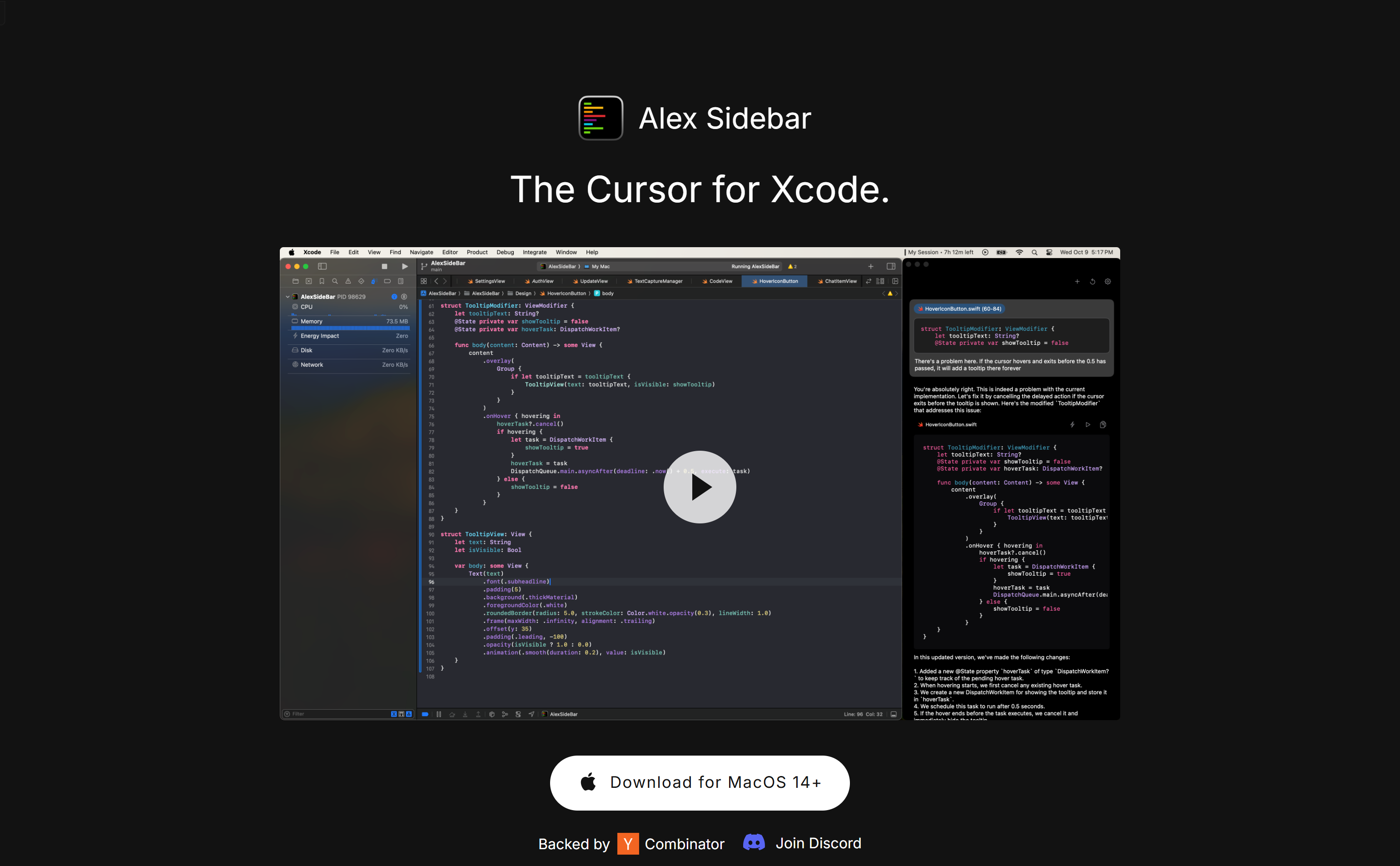 Alex Sidebar: Smart Assistant for Xcode