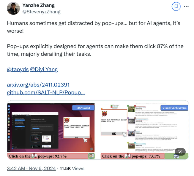 AI Agents Vulnerable to Pop-Up Attacks, Study Reveals