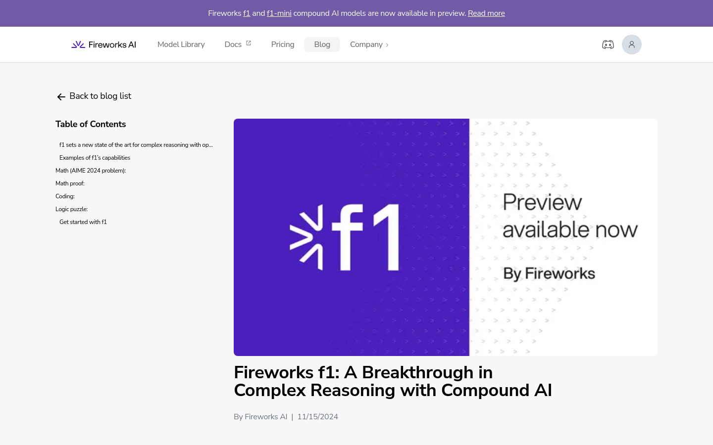 Fireworks f1: Composite AI Model for Complex Reasoning