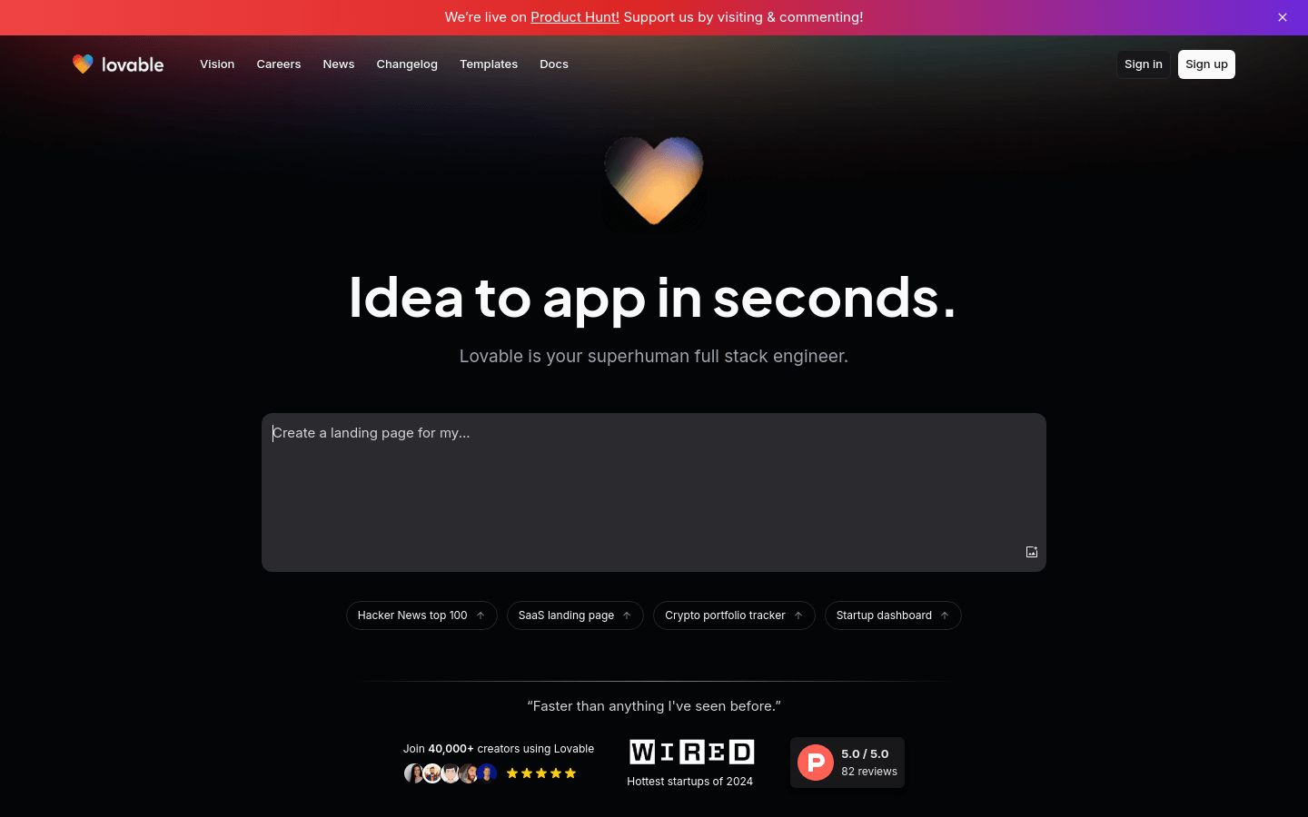 Lovable: Rapid Application Development Platform