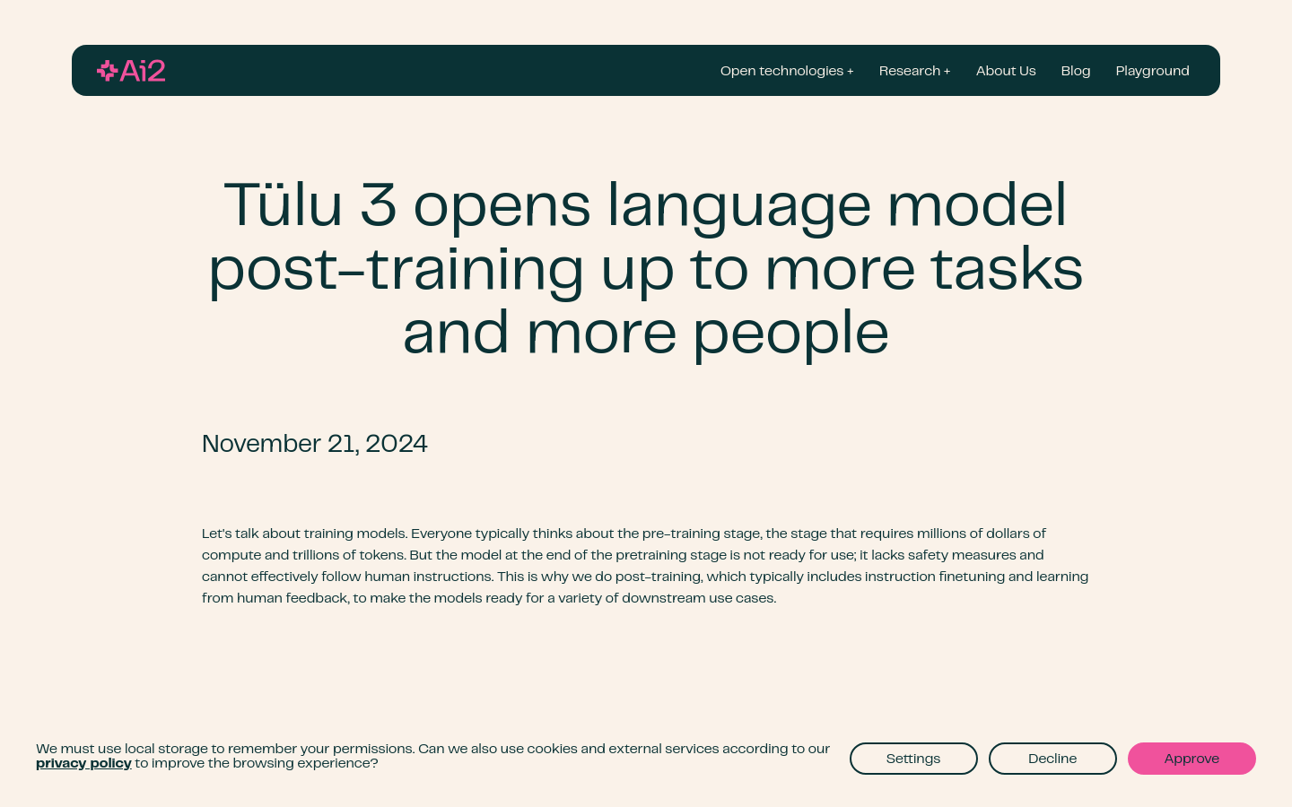 Tülu 3: Open-Source Language Model Framework