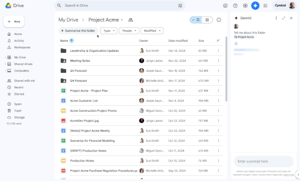 Google Introduces Gemini AI for Quick Folder Summaries