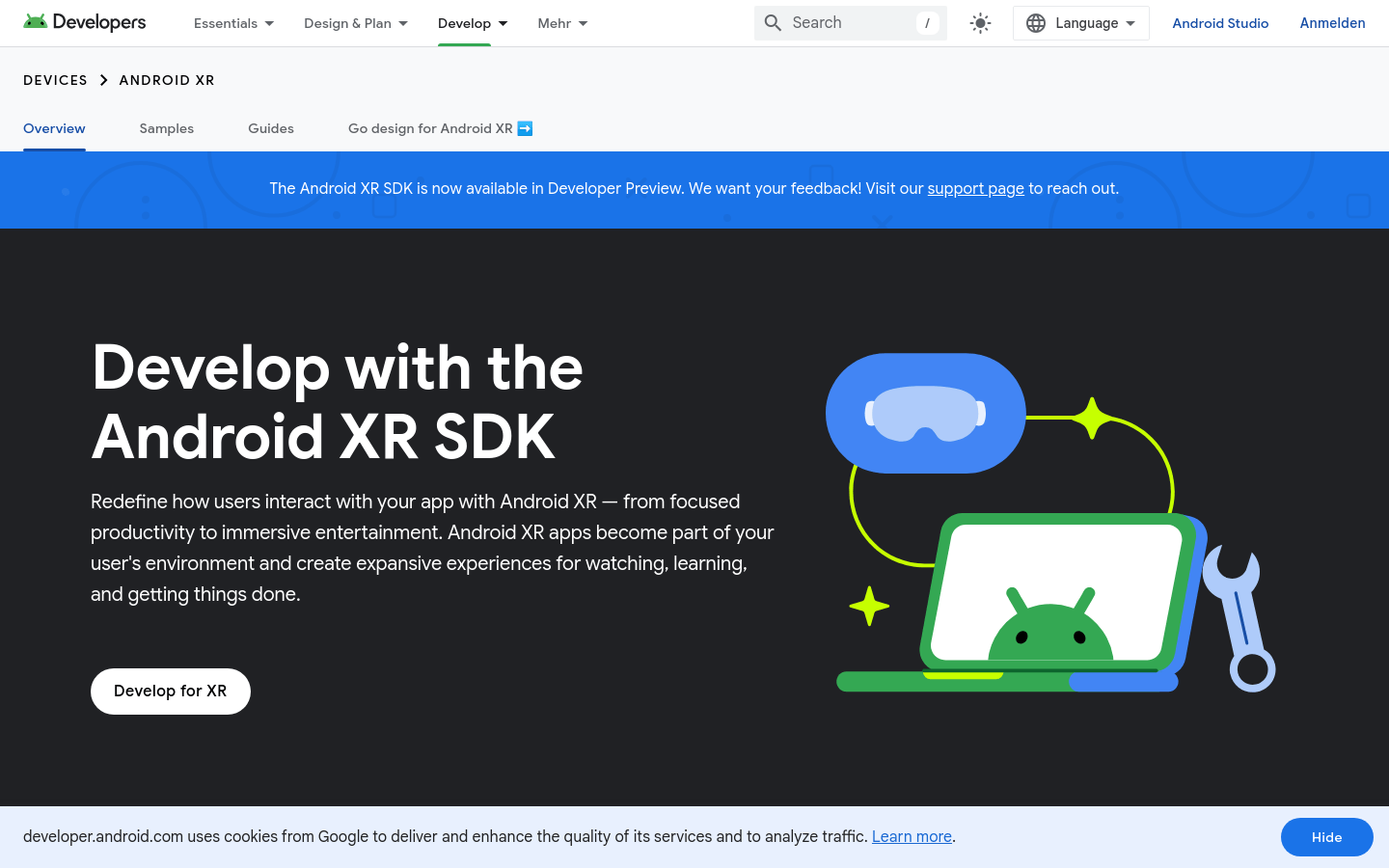 Android XR Platform for Extended Reality Development