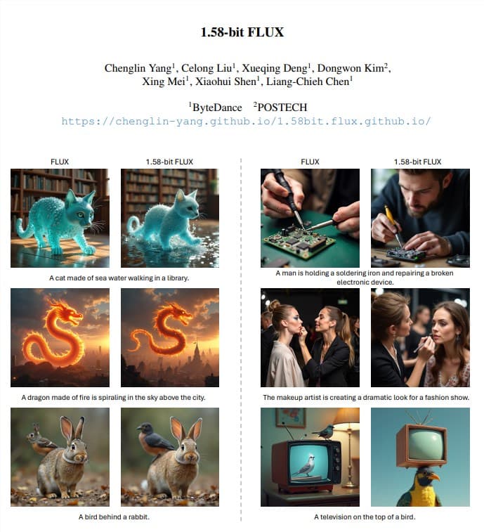 BytePush Unveils 1.58-bit FLUX Model for Enhanced Efficiency