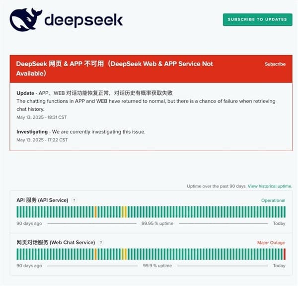 DeepSeek Outage Resolved: Core Functions Restored
