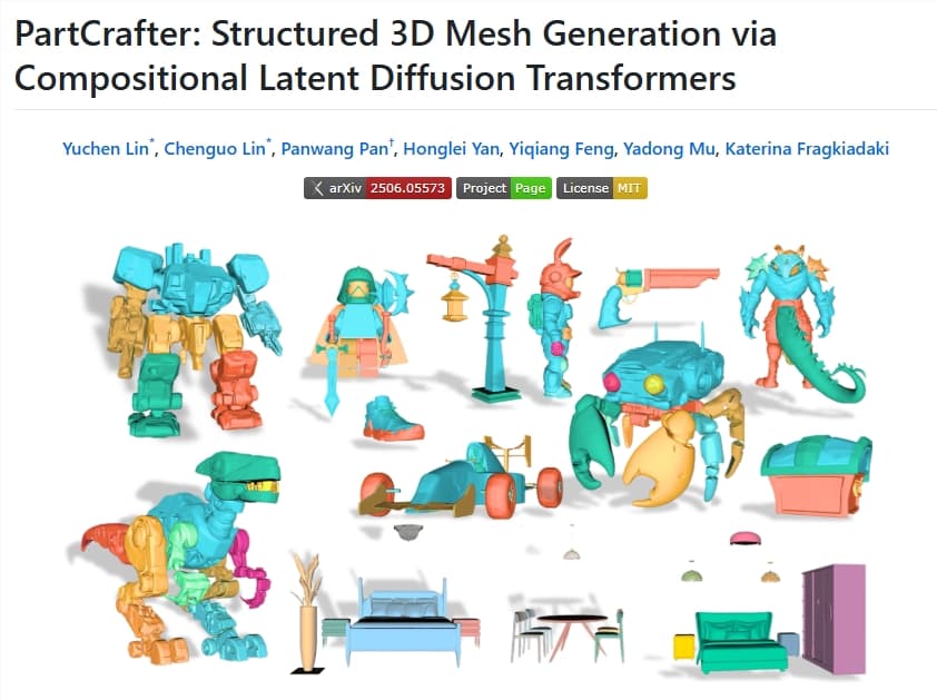PartCrafter AI Generates 3D Models from Single Images in Breakthrough Collaboration